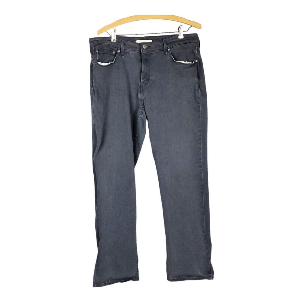 Levi Strauss Women’s 505 Straight Mid Rise Gray Stretch Denim Jeans Size 32